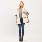 Wholesale knit Kimono Hood Pockets One Fits Most Polyester
