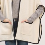 Wholesale knit Kimono Hood Pockets One Fits Most Polyester