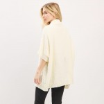 Wholesale cable Knit Button Up Cape One Fits Most Polyester