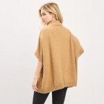 Wholesale cable Knit Button Up Cape One Fits Most Polyester
