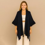 Do Everything In Love Solid Kimono With Ruffle Sleeves 

- One Size Fits Most (0-14)
- L 31.5 x W 33.5
- 100% Acrylic