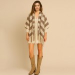 Do Everything In Love Soft Knit Striped Fringe Kimono

- One Size Fits Most (0-14)
- L 31.5" x W 33.5"
- 100% Acrylic