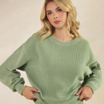 Wholesale women s Relaxed Ribbed Corduroy Long Sleeve Top Pack Relaxed fit Cordu