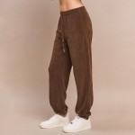 Wholesale women s Corduroy Jogger Pants Stretch Knit Corduroy Fabric Two Pockets