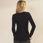 Wholesale women s Pure Comfort Ribbed Long Sleeve Top Soft breathable Crew neckl