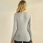 Wholesale women s Pure Comfort Ribbed Long Sleeve Top Soft breathable Crew neckl