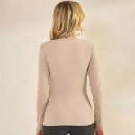 Wholesale women s Pure Comfort Ribbed Long Sleeve Top Soft breathable Crew neckl