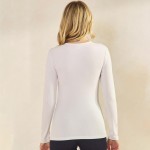 Wholesale women s Pure Comfort Ribbed Long Sleeve Top Soft breathable Crew neckl