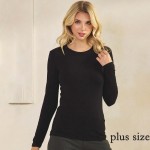 Wholesale women s Pure Comfort Ribbed Long Sleeve Top Soft breathable Crew neckl