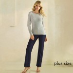 Wholesale women s Pure Comfort Ribbed Long Sleeve Top Soft breathable Crew neckl