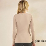 Wholesale women s Pure Comfort Ribbed Long Sleeve Top Soft breathable Crew neckl