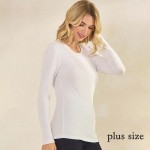 Wholesale women s Pure Comfort Ribbed Long Sleeve Top Soft breathable Crew neckl