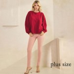 Wholesale women s Cotton Relax Fit Top Soft breathable Crew neckline Long Sleeve
