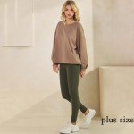 Wholesale women s Cotton Relax Fit Top Soft breathable Crew neckline Long Sleeve