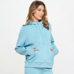 Wholesale women s Scuba Quarter Zip Up Hoodie Pack cuffed trim Kangaroo pocket T