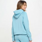Wholesale women s Scuba Quarter Zip Up Hoodie Pack cuffed trim Kangaroo pocket T