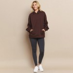Wholesale women s Oversized UltraComfy Hoodie Long Sleeves Banded Sleeves Pull S