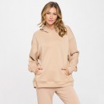 Wholesale women s Oversized UltraComfy Hoodie Long Sleeves Banded Sleeves Pull S