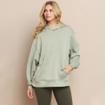 Wholesale women s Oversized UltraComfy Hoodie Long Sleeves Banded Sleeves Pull S
