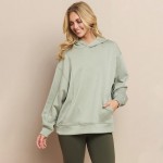 Wholesale women s Oversized UltraComfy Hoodie Long Sleeves Banded Sleeves Pull S