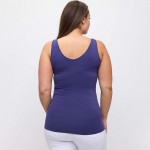 Wholesale lady s Plus V U Neckline Reversible Seamless Tank Shoulder Straps Back