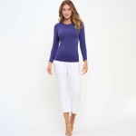 Wholesale women s Seamless Round Neck Long Sleeve Top oCrew Neckline oSeamless C