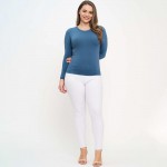 Wholesale women s Seamless Round Neck Long Sleeve Top oCrew Neckline oSeamless C