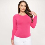 Wholesale women s Seamless Round Neck Long Sleeve Top oCrew Neckline oSeamless C