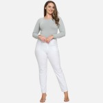 Wholesale women s Seamless Round Neck Long Sleeve Top oCrew Neckline oSeamless C