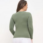 Wholesale women s Seamless Round Neck Long Sleeve Top oCrew Neckline oSeamless C