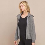 Wholesale women s Luxe Funnel Neck Cardigan Double Zip Rib Cardigan Versatile Fu