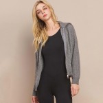 Wholesale women s Luxe Funnel Neck Cardigan Double Zip Rib Cardigan Versatile Fu