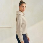 Wholesale women s Luxe Funnel Neck Cardigan Double Zip Rib Cardigan Versatile Fu