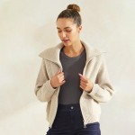 Wholesale women s Luxe Funnel Neck Cardigan Double Zip Rib Cardigan Versatile Fu