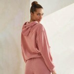 Wholesale women s Relaxed Ribbed Corduroy Hoodie Stretch Knit Corduroy Fabric Ka