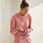Wholesale women s Relaxed Ribbed Corduroy Hoodie Stretch Knit Corduroy Fabric Ka