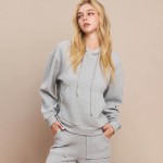 Wholesale women s Relaxed Ribbed Corduroy Hoodie Stretch Knit Corduroy Fabric Ka