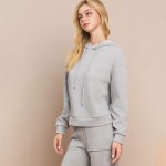 Wholesale women s Relaxed Ribbed Corduroy Hoodie Stretch Knit Corduroy Fabric Ka