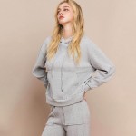 Wholesale women s Relaxed Ribbed Corduroy Hoodie Stretch Knit Corduroy Fabric Ka