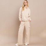 Wholesale women s Relaxed Ribbed Corduroy Hoodie Stretch Knit Corduroy Fabric Ka