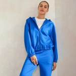 Wholesale women s UltraComfy Zip up Jacket Hoodie Dropped Shoulder Zip Front Clo