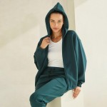Wholesale women s UltraComfy Zip up Jacket Hoodie Dropped Shoulder Zip Front Clo