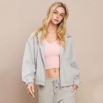Wholesale women s UltraComfy Zip up Jacket Hoodie Dropped Shoulder Zip Front Clo