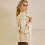 Wholesale women s UltraComfy Zip up Jacket Hoodie Dropped Shoulder Zip Front Clo