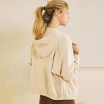Wholesale women s UltraComfy Zip up Jacket Hoodie Dropped Shoulder Zip Front Clo