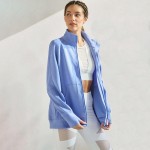 Wholesale women s Ultra Soft Funnel Neck Full Zip Jacket Funnel Neck Raglan Slee