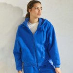 Wholesale women s Cozy Fleece Front Zip Hoodie Dropped Shoulder Zip Front Closur