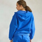 Wholesale women s Cozy Fleece Front Zip Hoodie Dropped Shoulder Zip Front Closur