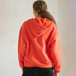 Wholesale women s Cozy Fleece Front Zip Hoodie Dropped Shoulder Zip Front Closur