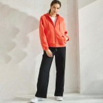 Wholesale women s Cozy Fleece Front Zip Hoodie Dropped Shoulder Zip Front Closur
